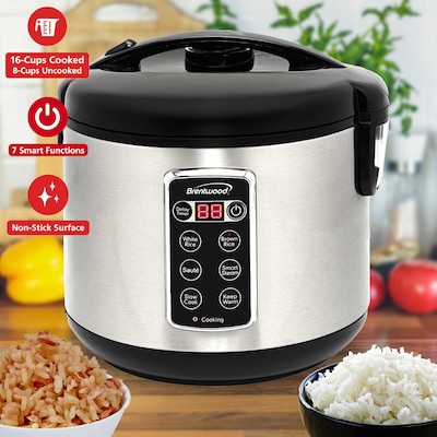 Brentwood 4 Quart Slow Cooker, Stainless Steel/Black (RC-5116DS)