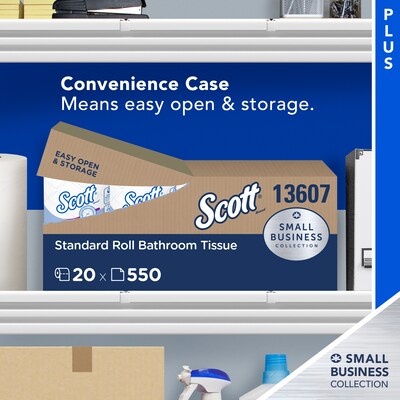 Scott Essential Recycled Toilet Paper, 2-ply, White, 550 Sheets/Roll, 20 Rolls/Case (13607)