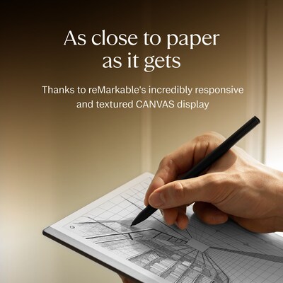 reMarkable 2 10.3" Paper Tablet with Marker Plus and Premium Leather Book Folio, Silver (RM115M)