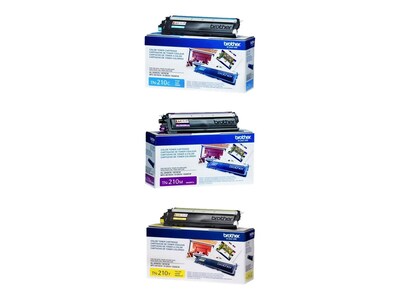 Brother TN210 Cyan/Magenta/Yellow Standard Yield Toner Cartridges, 3/Pack (TN210-CLRPKSTP)