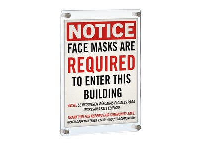 Azar Sign Holder, 22 x 28, Wall Mounted, Silver Plastic (105531)