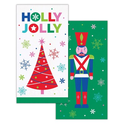 Say Hooray! Joyful and Jolly Paper Plates and Guest Towels Kit, Multicolored, 48/Pack (DTC9404E2H)
