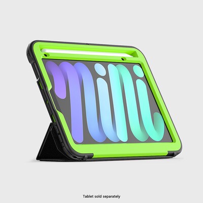 SaharaCase Raider 9.7" Heavy Duty Folio Case for iPad mini (A17 Pro) and iPad mini (6th Gen), Scorpion Black/Green (TB00452)