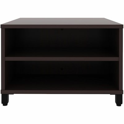 Lorell 24W x 24D Laminate Square Reception Table with Storage, Espresso (LLR69204)