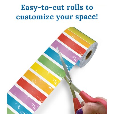 Carson Dellosa Education All Are Neighbors Rolled, 3" x 65', Stripes, 3/Bundle (CD-108517-3)