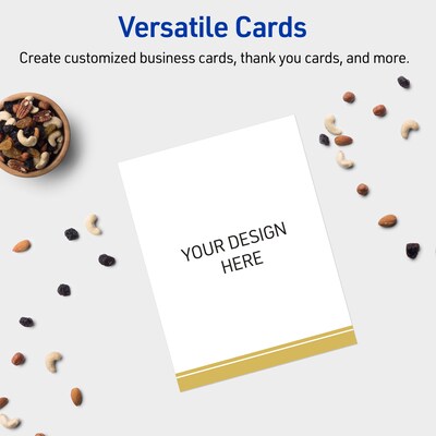 Avery Gold Double-Dipped Edge Matte Blank Card, White, 20/Pack (S00-DKE)