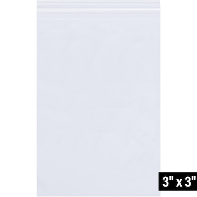 3 x 3 Reclosable Poly Bag, 2 Mil, Clear, 1000/Carton (PB3694)