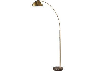 Adesso Bolton 71.5 Antique Brass Arc Floor Lamp with Dome Shade (4308-21)