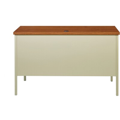 Lorell Fortress 45.5"W Office Desk, Putty/Oak (LLR66947)