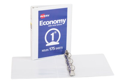 Avery 1" 3-Ring Mini Binders, White (05806)