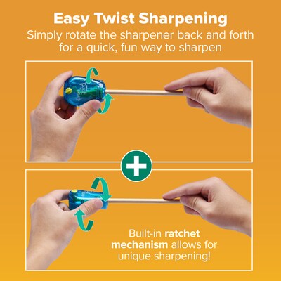 Bostitch Twist-n-Sharp Manual Pencil Sharpener, Assorted Colors (PS1-ADJ)