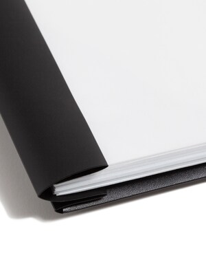 Smead Report Covers with Clear Front, 3-Prong, Letter Size, Black, 5/Pack (86010)