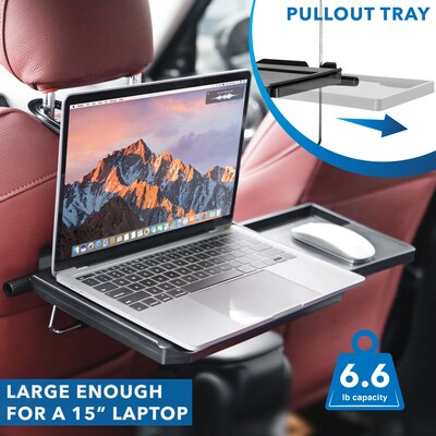Mount-It! 20.75" x 10.5" Plastic Height Adjustable Steering Wheel and Backseat Tray, Black (MI-7314)
