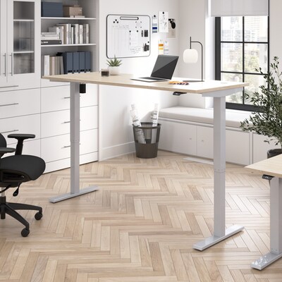 Bush Business Furniture Move 40 Series 72W Electric Adjustable Standing Desk, Natural Elm/Cool Gray