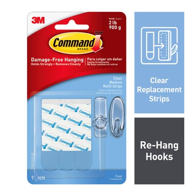 Command Medium Refill Strips, Clear, 9 Strips (17021CLR-ES)