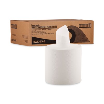 Boardwalk Center-Pull Hand Towels, 2-Ply, 6 Rolls/Carton (BWK6400)