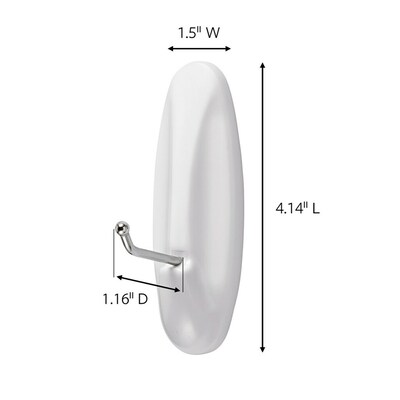 Command Large Wire Hook, White, 3 Hooks (17069-3ES)