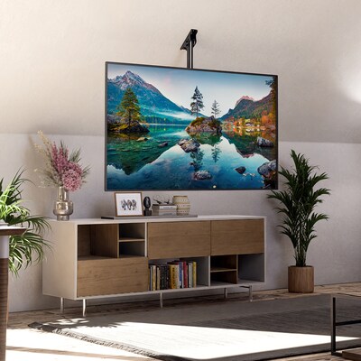 Mount-It! Full Motion Height Adjustable Ceiling TV Mount, Fits 32 to 65 TVs, Holds 99 lbs., Black