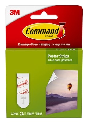 Command Poster Strips Value Pack, White, 12 Strips (17024ES)