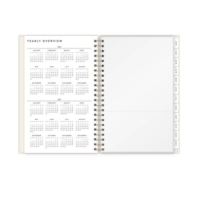 2026 Blue Sky Bespoke Letterpress Cream Hearts 5" x 8" Calendar Year Weekly & Monthly Planner, Plastic Cover (156228)