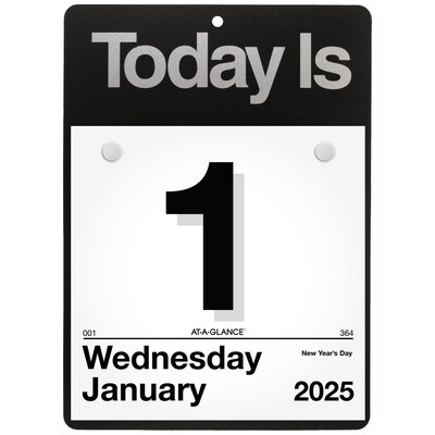 2027 AT-A-GLANCE Today Is 6.63 x 9.13 Daily Wall Calendar, White/Black (K1-00-27)