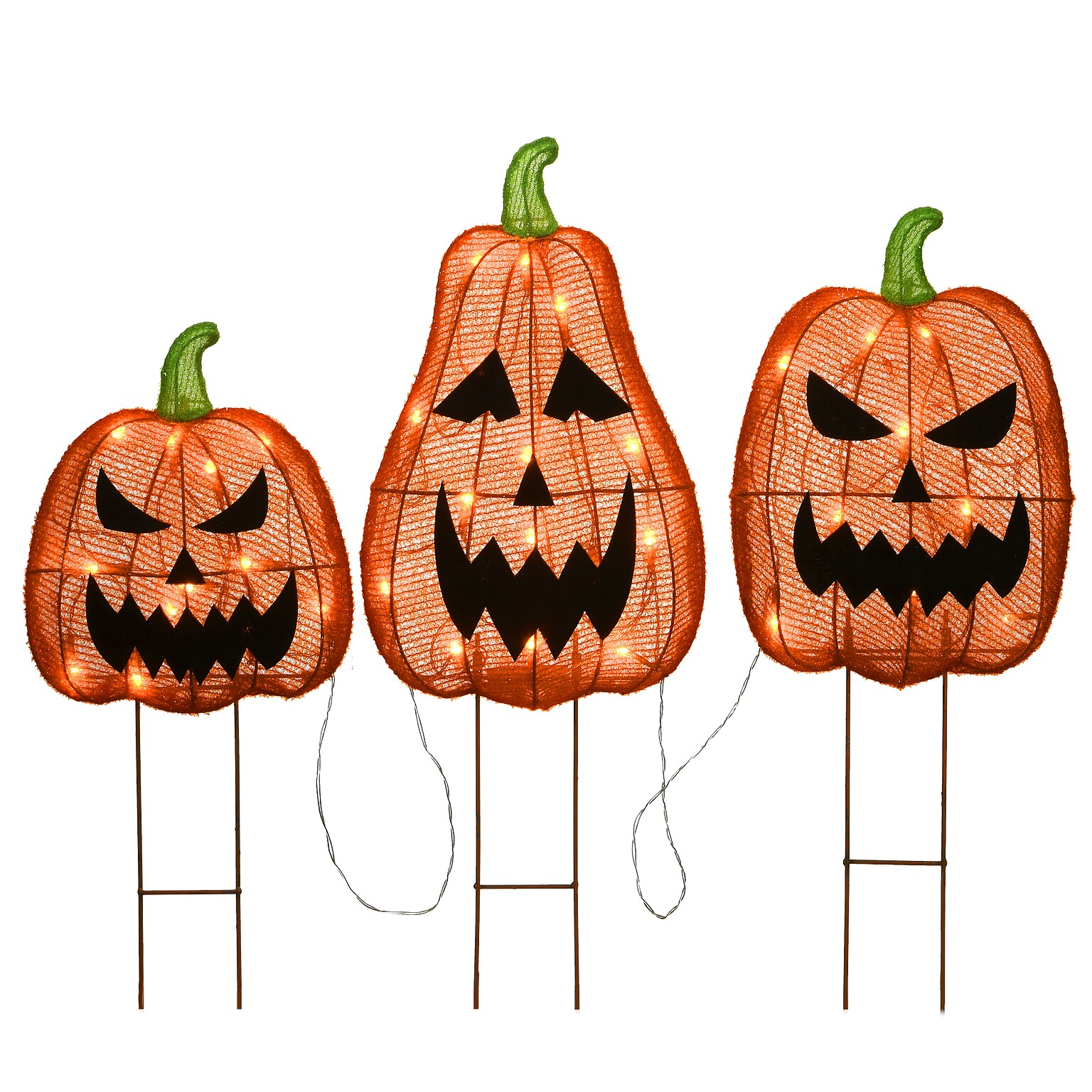 National Tree Company 26 Pre-Lit Jack-O-Lantern Garden Stakes (MZ17-6705B)