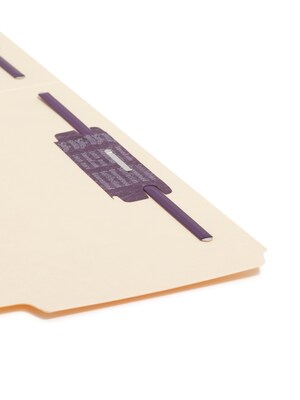 Smead Pressboard Classification Folders with SafeSHIELD Fasteners, Reinforced 1/3-Cut Tab, Letter Size, Manila, 50/Box (14555)