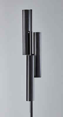 Adesso Greer 71"H Matte Black Floor Lamp with 3 Cylindrical LED Shades (4216-01)
