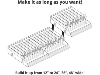 Azar 3.5" x 12" Pegboard 8-Compartment Cosmetic Tray with Tester Tray, Clear, 2/Pack (225840-TESTER-8COMP-2PK)