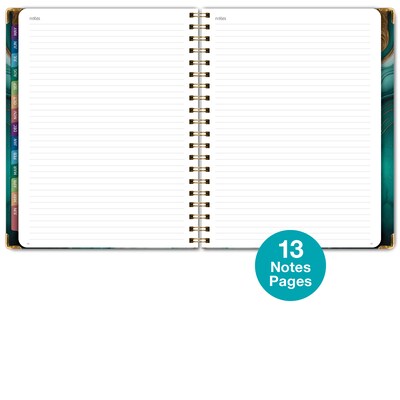 2026-2027 Excello Brands 8.5" x 11" Academic Weekly & Monthly Planner, Paperboard Cover, Teal Gold Marble (FSHN-AY26-8511-54)
