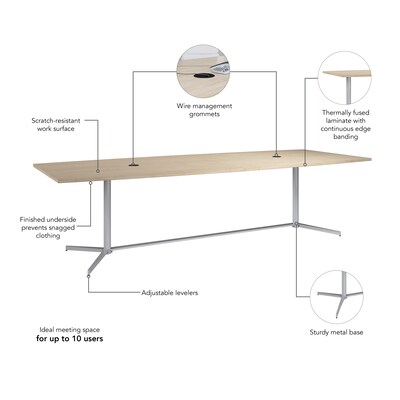 Bush Business Furniture 120"W Boat Shaped Conference Table, Natural Elm (99TBM120NESVK)