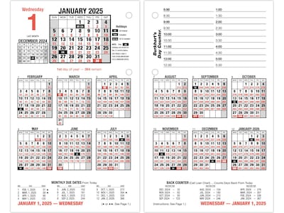2025 AT-A-GLANCE Burkharts Day Counter 7.5 x 4.5 Daily Calendar Refill, White/Black (E712-50-25)