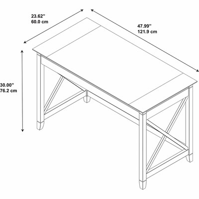 Bush Furniture Key West 48"W Writing Desk, Pure White Oak (KWD148"WT-03)