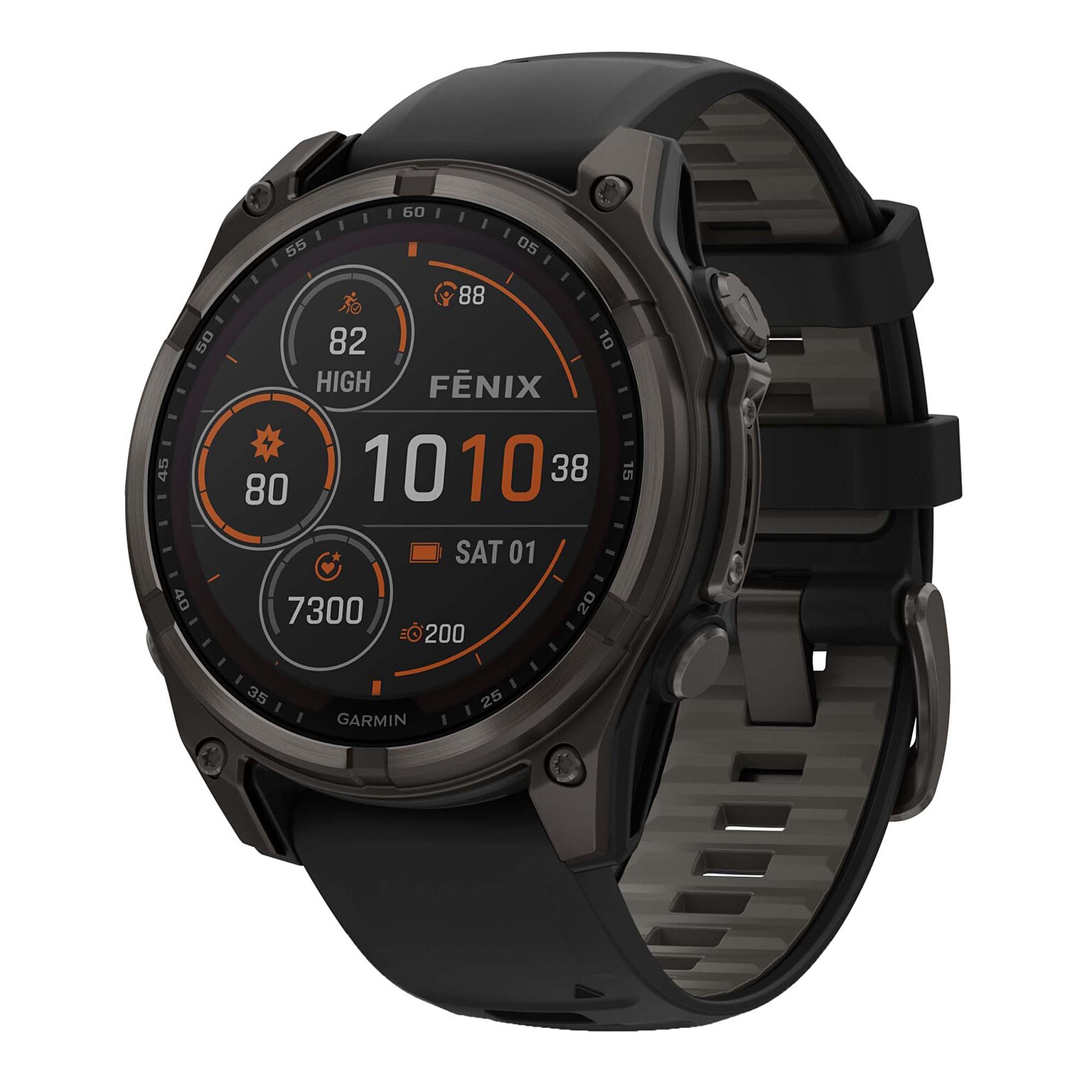 Garmin fenix 8 Multisport Sapphire Solar GPS Smartwatch, Carbon Gray & Black, 47mm (GRM0290610)