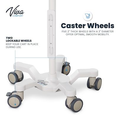 Viva Comfort Mobile Stand for Welch Allyn 4400 & Connex Spot Monitor, Adjustable, White (ADI912-C-MP-01-MK)