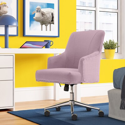 Serta Style Leighton Fabric Swivel Home Office Chair, Lilac (47925D)