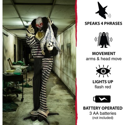 Haunted Hill Farm Life-Size Animatronic Talking Clown with Doll (HHCLOWN-10FLSA)