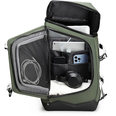 SwissDigital SEON L+ Mountain-Shaped Laptop Backpack, Large, Dark Green (SD1650-23)