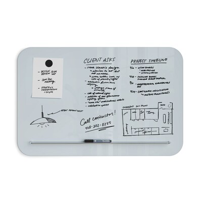 U Brands Magnetic Glass Dry-Erase Board, 35" x 23" (4847U00-01)