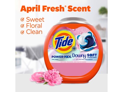 Tide Power PODS Downy HE Laundry Detergent Capsules, April Fresh Scent, 98 oz., 63 Capsules/Pack (11807)