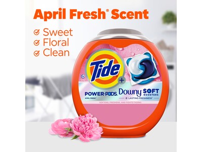 Tide Power PODS Downy HE Laundry Detergent Capsule, April Fresh, 98 Oz., 63/Pack (11807)