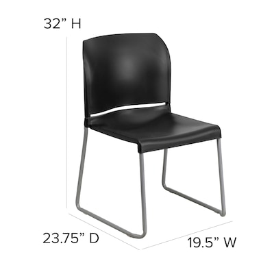 Flash Furniture HERCULES Polypropylene Office Chair, Black, 4/Pack (RUT-238A-BK-GG)