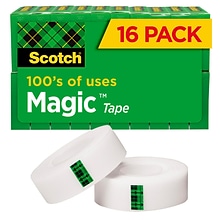 Scotch Magic Invisible Tape Refill, 3/4 x 27.77 yds., 16 Rolls/Pack (810K16)