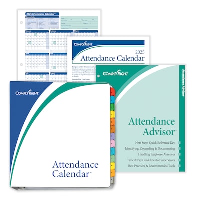 ComplyRight 2025 Attendance Calendar Set, 50 Forms/Pack (A1411W16PK50)
