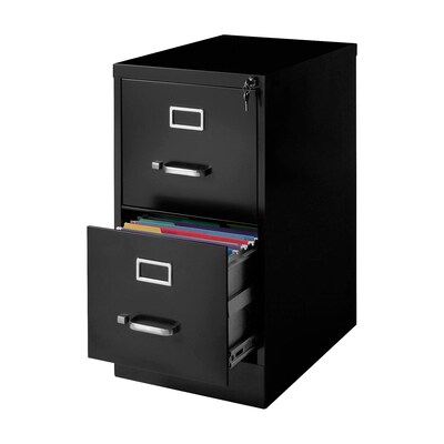 Quill Brand® 2-Drawer Vertical File Cabinet, Locking, Letter, Black, 25D (25157D)