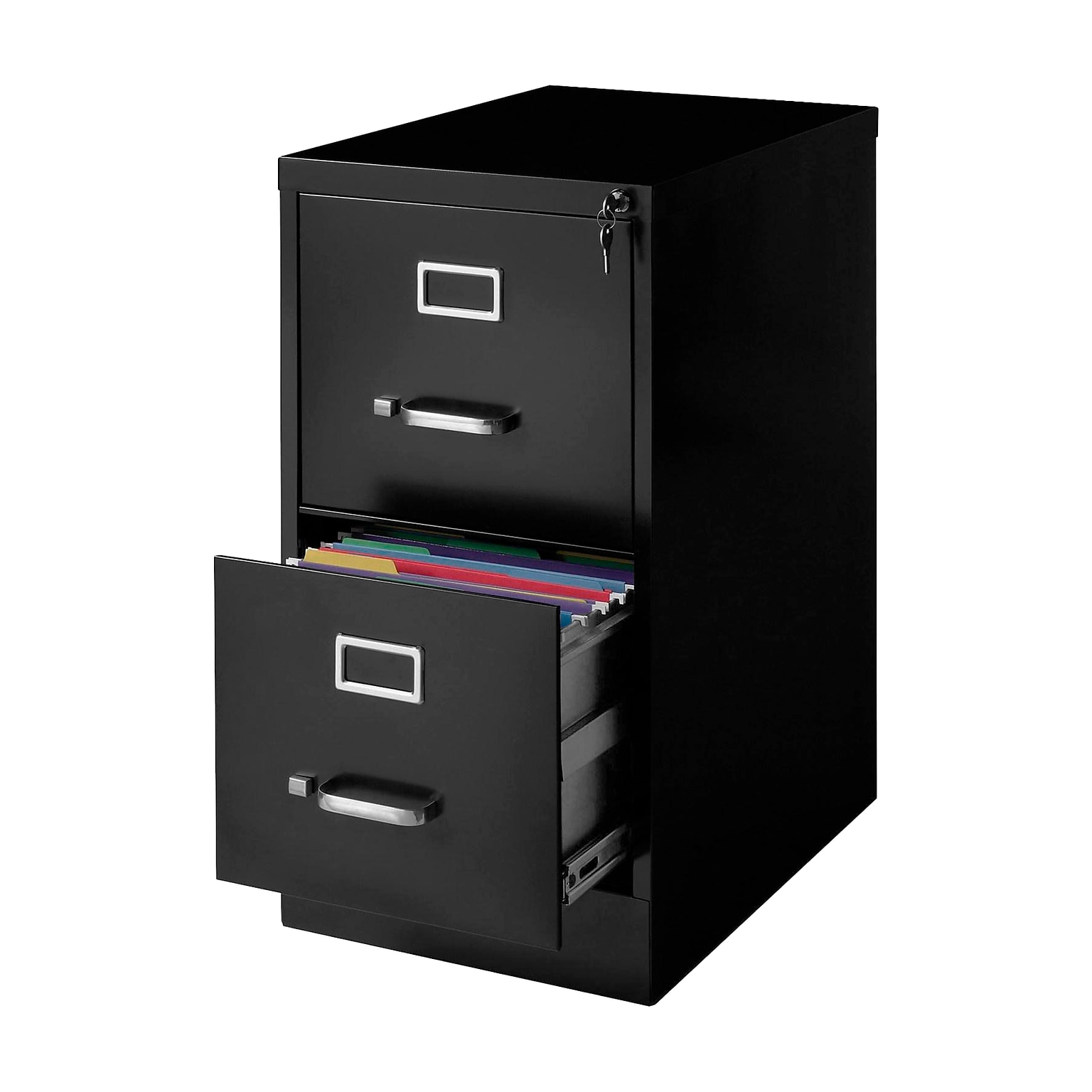 Quill Brand® 2-Drawer Vertical File Cabinet, Locking, Letter, Black, 25D (25157D)