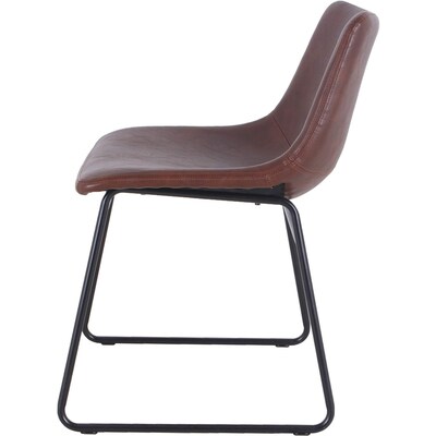 Lorell Sled Guest Chairs, Tan Bonded Leather, Mid Back, 2/Carton (LLR42957)