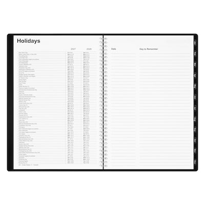 2027 Staples 8" x 12" Monthly Planner, Faux Leather Cover, Black (ST63596-27)