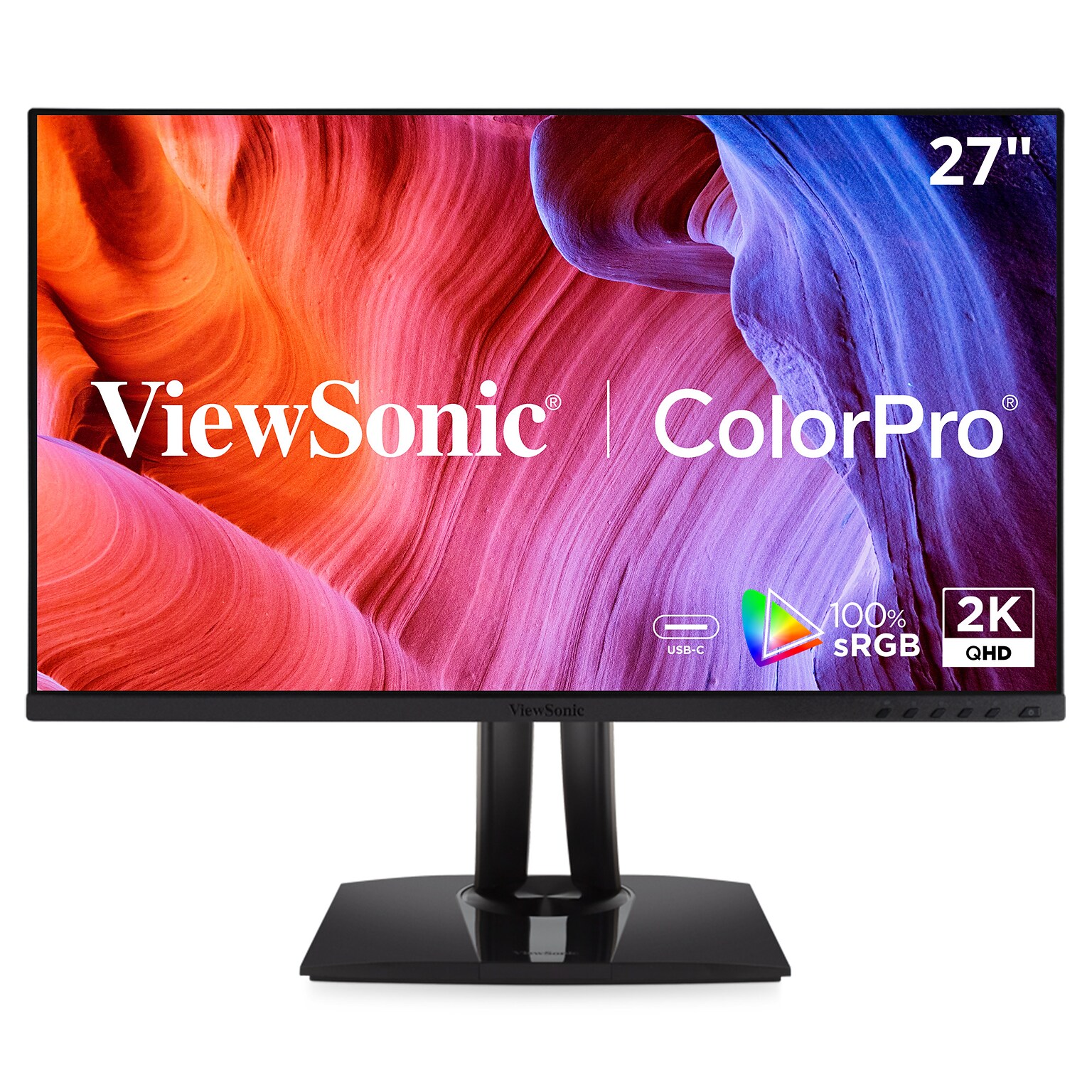 ViewSonic ColorPro 27 QHD 120Hz LCD Monitor, Built-In Speaker, Adjustable, Universal Docking Station, Black (VP2756A-2K)
