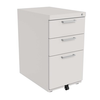 Safco Ready Free-Standing 3-Drawer File Cabinet, Letter Size, Lockable, 27.5H x 15W x 22.5D, Mist (REYPEDFS22BBFMIST6S)
